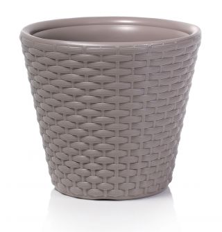 Vaso di fiori rotondo - Rato - 30 cm - Mocca - 