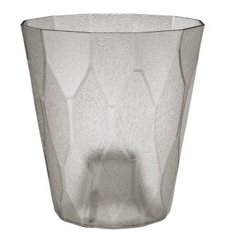 Ghiveci cu flori rotunde - Rocka - 14 cm - gri gheață - 