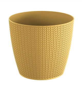 "Wheaty" round plant pot - 13 cm - Indian yellow