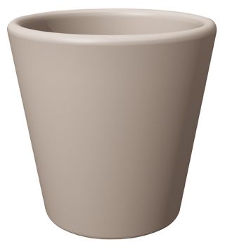 Cache-pot rond "Vulcano" - 40 cm - gris-beige - 