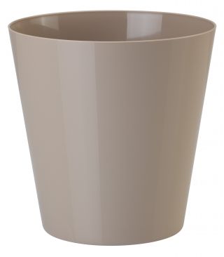 Caja redonda "Vulcano" - 11 cm - beige (café con leche) - 