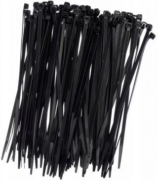 Cable ties, tie-wraps, zip ties - 80 x 2.4 mm - black - 100 pieces