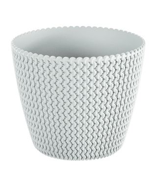 Maceta redonda "Splofy" - 19 cm - blanco - 