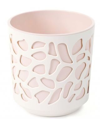 "Duet" bi-farve plantekrukkehus - 19,5 cm - cremet hvid / lys beige - 