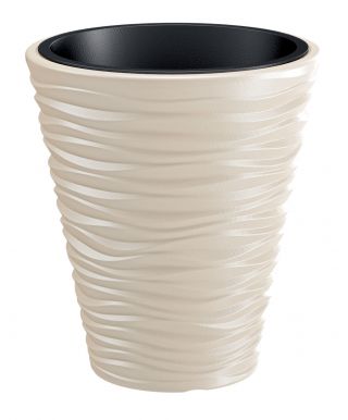 Pot bunga bundar - Pasir - 29,5 cm - Krim - 