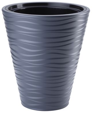 Frostbeständiger Rundtopf "Sahara" - 35 cm - anthrazitgrau - 
