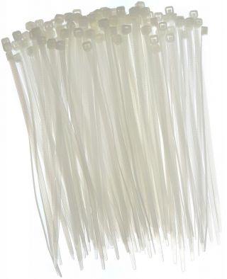Fascette ferma-cavo, fascette, fascette per zip - 250 x 3,6 mm - bianco - 100 pezzi - 