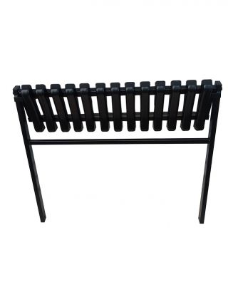 Graveyard, cemetery bench - ribbed seat, for inground mounting - Width: 83 cm