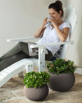 "Cozies S" pot tanaman gantung - ø 28 cm - coklat tua - 