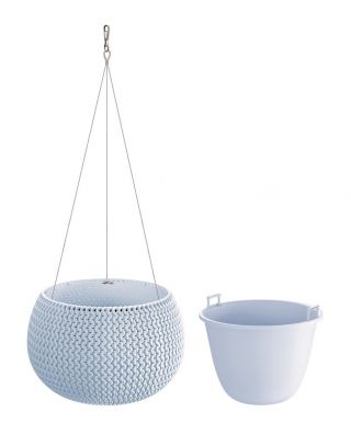 "Splofy Bowl" round hanging plant pot - 29 cm - icy grey