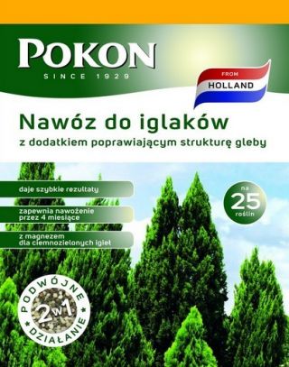 Engrais pour conifères avec additif améliorant la structure du sol - 2 en 1 - Pokon® - 1 kg - 