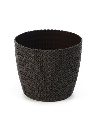 "Magnolia Jersey" round pot casing - 11 cm - mocha-brown