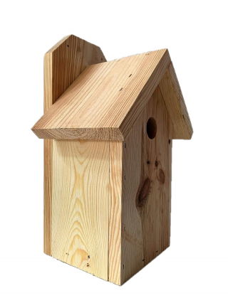 3 chuồng chim treo tường cho ngực, chim sẻ và bọ cánh cứng - gỗ thô - 