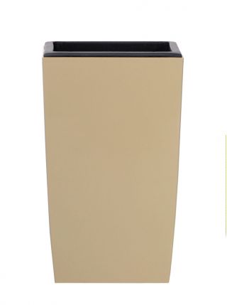 Square flower pot with an insert - Coubi - 20 cm - Milk Coffee