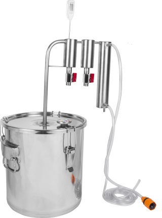 Penyuling baja stainless 18 liter (masih) - dengan dua unit penjernih - 