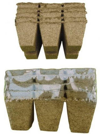 Pentole quadrate di torba 6 x 6 cm - 36 pezzi - 