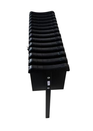 Ribbet kirkegård, kirkegårdsbenk med stor boks - Bredde: 80 cm - 
