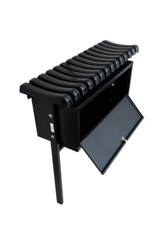 Ribbet kirkegård, kirkegårdsbenk med stor boks - Bredde: 80 cm - 