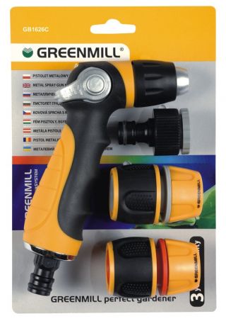 Set penyiraman lengkap - nozzle, 2 konektor cepat dan adaptor keran - 