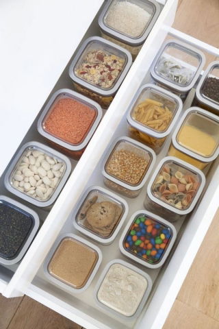 Kuru ürünler için 1,3 litrelik kap - Kuru Küp - gri - 