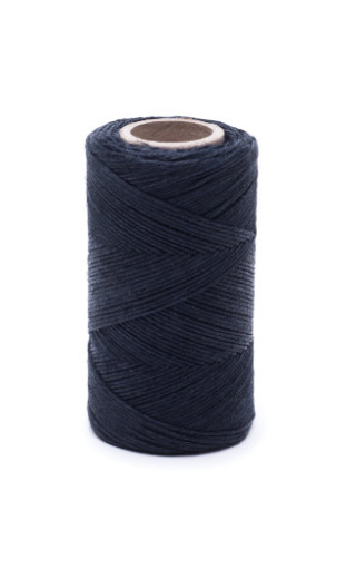 Black linen waxed thread - 100 g / 120 m