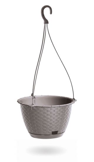 Viseća cvjetna posuda s tanjurom - Ratolla - 22 cm - Mocca - 