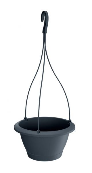 Okrugli viseći lonac "Respana W" s tanjurom - 21 cm - antracit-siv - 