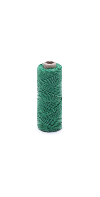 Green linen waxed thread - 20 g / 30 m