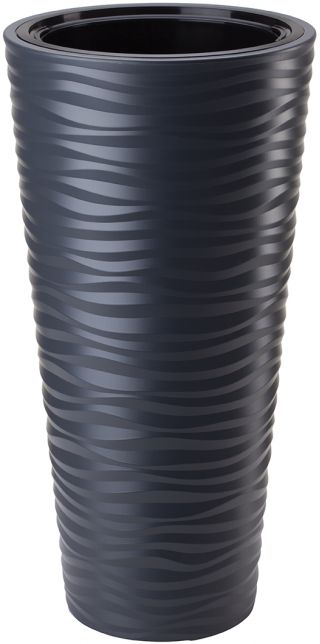 "Sahara slim" vorstbestendige ronde hoge plantenpot - 40 cm - antracietgrijs - 