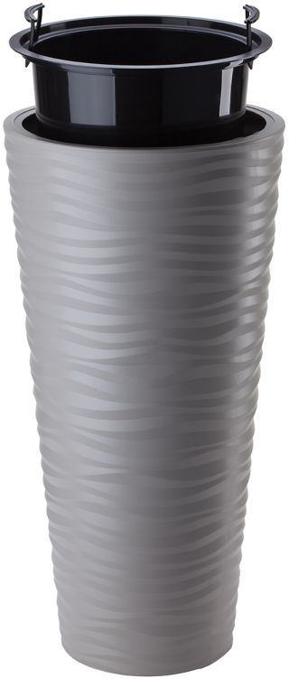 Vaso per piante alto "Sahara slim" resistente al gelo - 30 cm - grigio chiaro - 