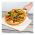 Rektangulär pizza bakning keramisk sten med en trä pizzaskal - 38 x 30,5 cm - 