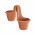 "Respana Twins" two-sided railing-mounted plant pot - terracotta-coloured