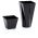 Vaso quadrato alto "Urbi Twist" - 14 cm - nero - 