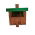 Rumah burung untuk redstarts, blackbirds, robins dan kestrels - coklat dengan bumbung hijau - 
