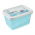 Set 2 wadah makanan persegi panjang - Mia "Polar" - 2 liter - es biru - 