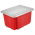 Merah modular kotak 15 "liter Emil dan Emilia" stackable dengan tutupnya - 