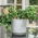 "Satina Marmur" pot casing with a marble-pattern - 17 cm - white-grey