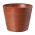 "Elba" round wood grain pot casing with a saucer - 15 cm - terracotta-coloured