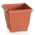 Vierkante bloembak "Terra" buiten 15 cm met schotel - terracottakleurig - 