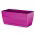 Vaso per fiori rettangolare con piattino - Coubi - 24 x 12 cm - Fucsia - 