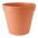 Eenvoudige plantenpot "Glinka" met schotel - 11 cm - terracottakleurig - 