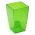 Vierkante bloempot - Finezja - 12,5 cm - Transparant groen - 