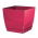 Pot de fleurs carré avec soucoupe - Coubi - 18 cm - Framboise - 