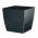 Kvadratisk blomkruka med fat - Coubi - 12 cm - Grafit - 