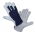 Guanti in pelle con dorso in jersey di cotone - taglia 8 - grigio-blu - 