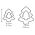 Two-sided cookie cutters - Christmas trees - DELÍCIA - 4 sizes