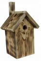 Fuglehus for pupper, spurver og nuthatches - forkullet tre - 