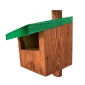Birdhouse untuk redstarts, blackbirds, robin dan kestrels - coklat dengan atap hijau - 