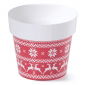 Rund bedruckter Topf - 12 cm - Weihnachtsmuster S2 - 