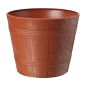 Caja para macetas de madera redonda "Elba" - 15 cm - color terracota - 